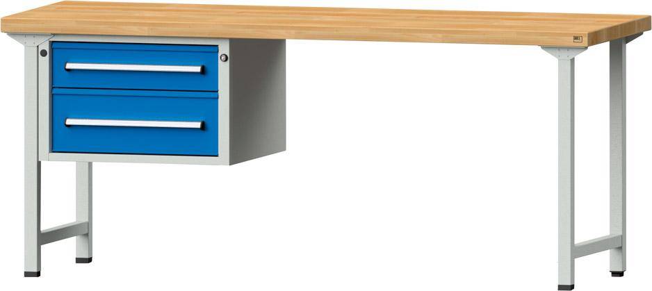 Anke Kombi-Werkbank B2000xT700xH850mm RAL7035/5012 BMP: 50 mm 2 Schubladen