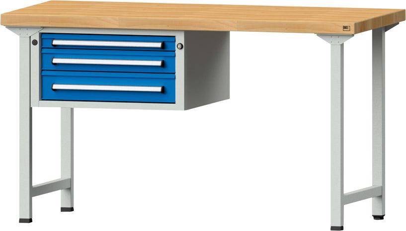 Anke Kombi-Werkbank B1500xT700xH850mm RAL7035/5012 BMP: 50 mm 3 Schubladen