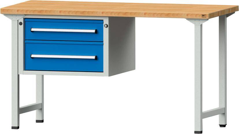 Anke Kombi-Werkbank B1500xT700xH840mm RAL7035/5012 BMP: 40 mm 2 Schubladen