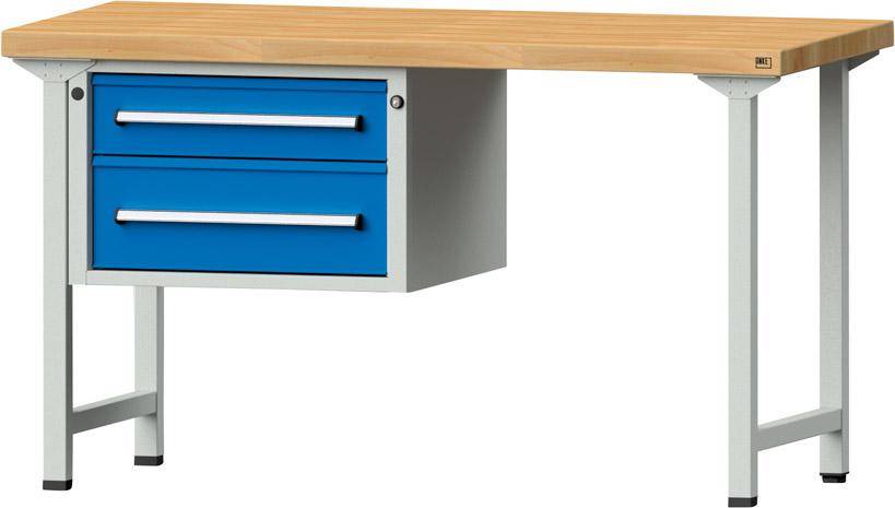 Anke Kombi-Werkbank B1500xT700xH850mm RAL7035/5012 BMP: 50 mm 2 Schubladen