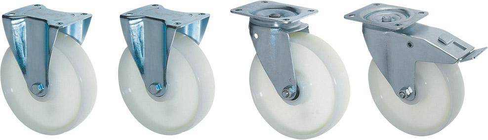 Rollensatz D 180 mm zu Kippbehälter AK 2 Lenk- u. 2 Bockrollen Tragkraft 1000kg