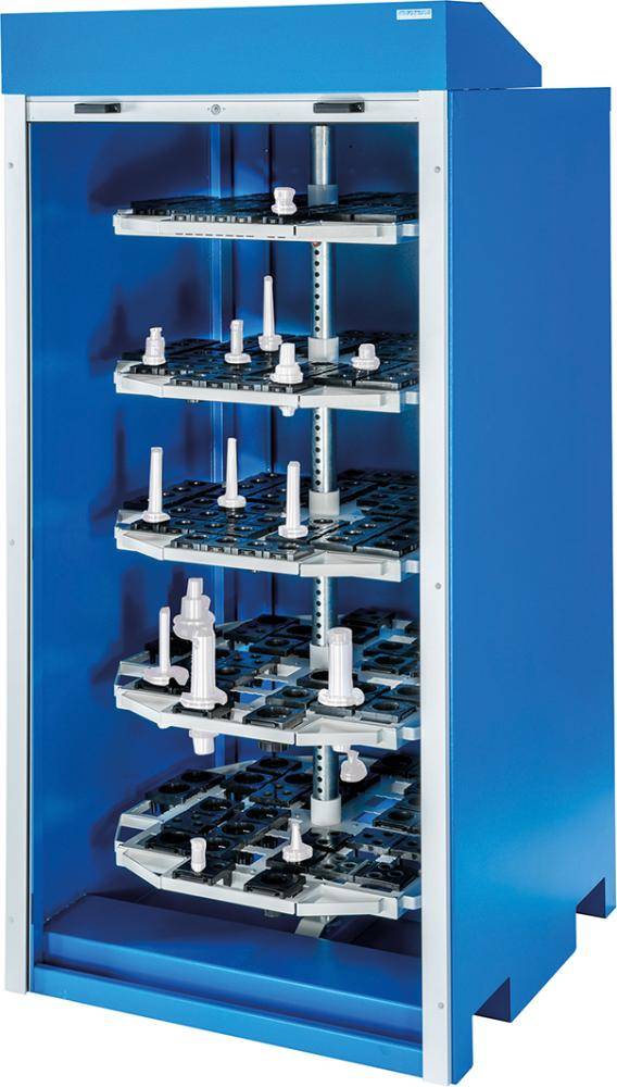 CNC-Schrank-Rotarex B1055xT1035xH2130 mm RAL 5012 mit Rolladen manuell - Artikel: 7830306170