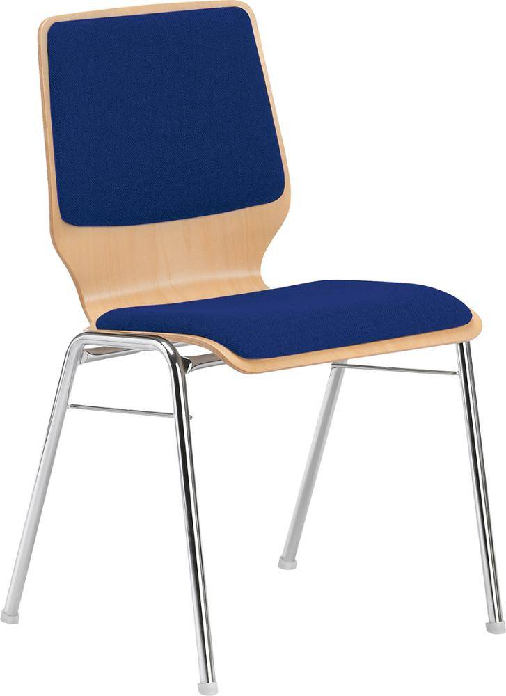 Mehrzweckstuhl Buche m. 2 Polster blau