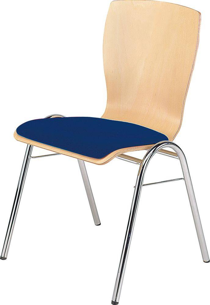 Mehrzweckstuhl Buche SG m. Polster blau
