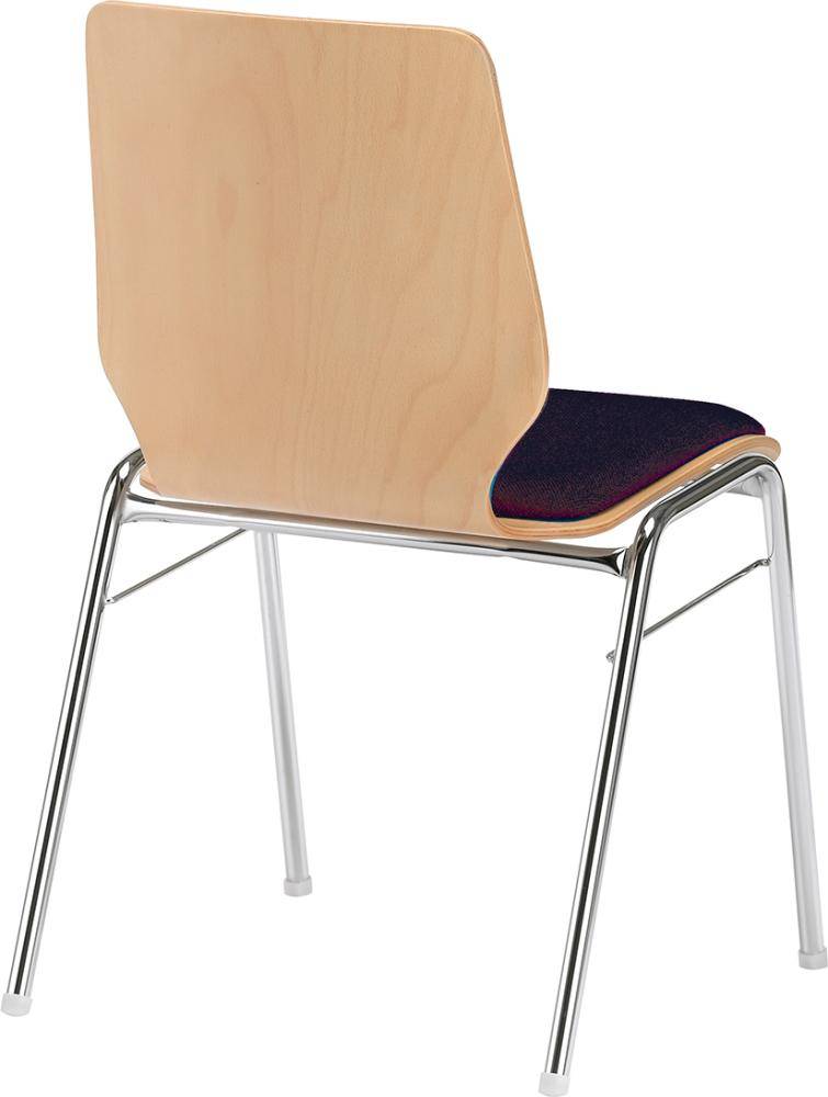 Mehrzweckstuhl Buche m. Polster dunkelblau