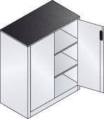 Beistellschrank B930xT500xH1200 mm RAL 7035, 2 Fachböden Tragkraft 70kg