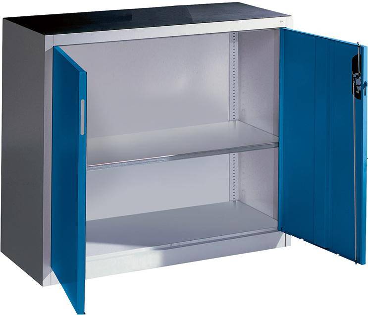 Beistellschrank B930xT400xH1000 mm RAL 7035/5010,1Fachboden Tragkraft 70kg