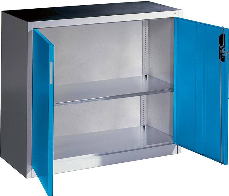 Beistellschrank B930xT400xH1000 mm RAL 7035/5012,1Fachboden Tragkraft 70kg