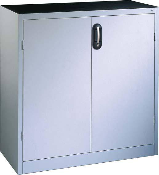 Schwerlastschrank m.TürenB930xT400xH1950 mm RAL 7035/5010,4Fachböden Tragkraft 110kg