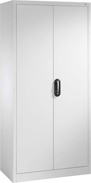 Flügeltürenschrank B1200xT600xH1950 mm RAL 7035/5012,4Fachböden Tragkraft 70kg