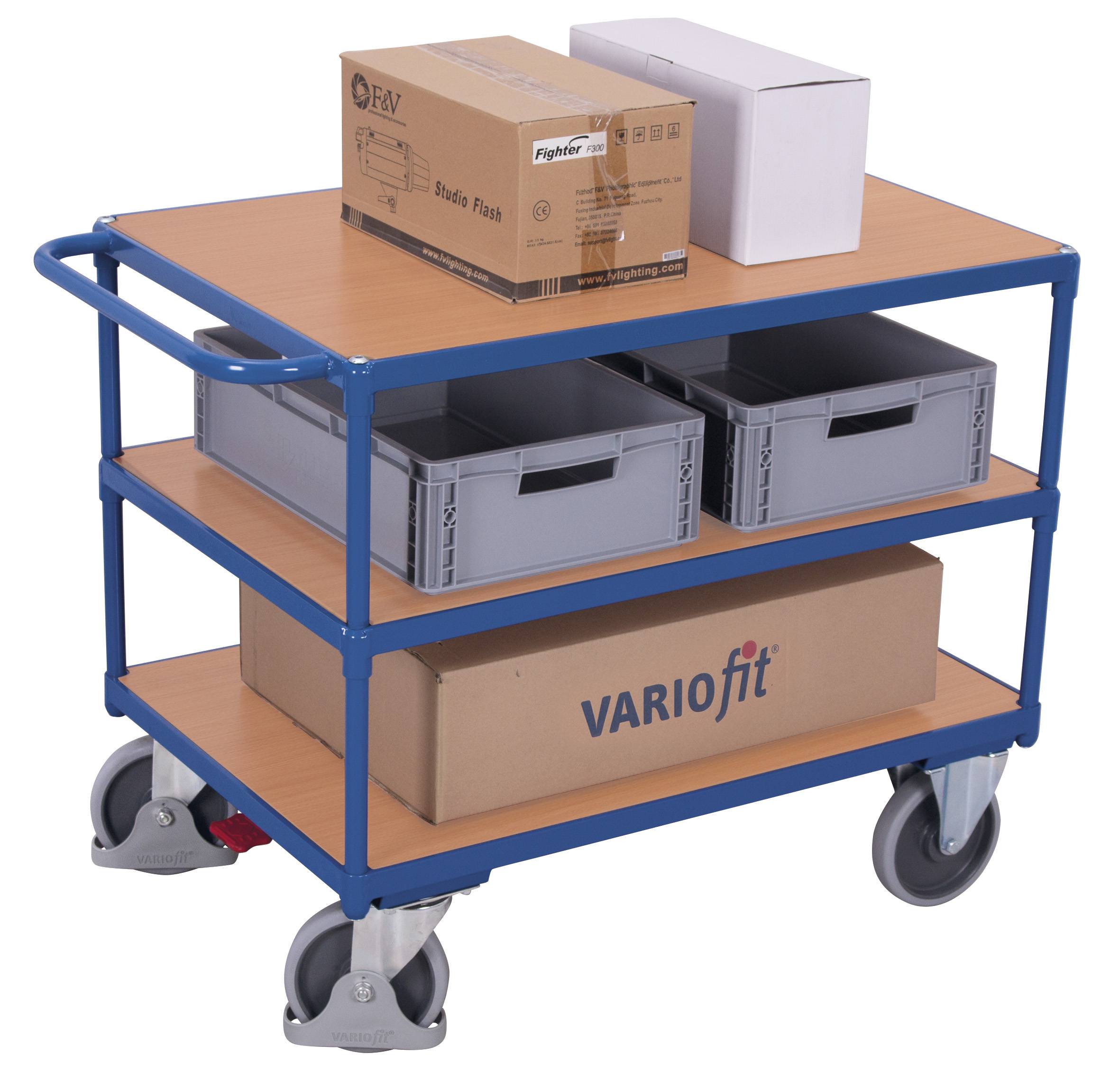 Schwerer Tischwagen mit 3 Ladeflächen - Außenmaße: 1.040 x 500 x 880 - mm (B/T/H)