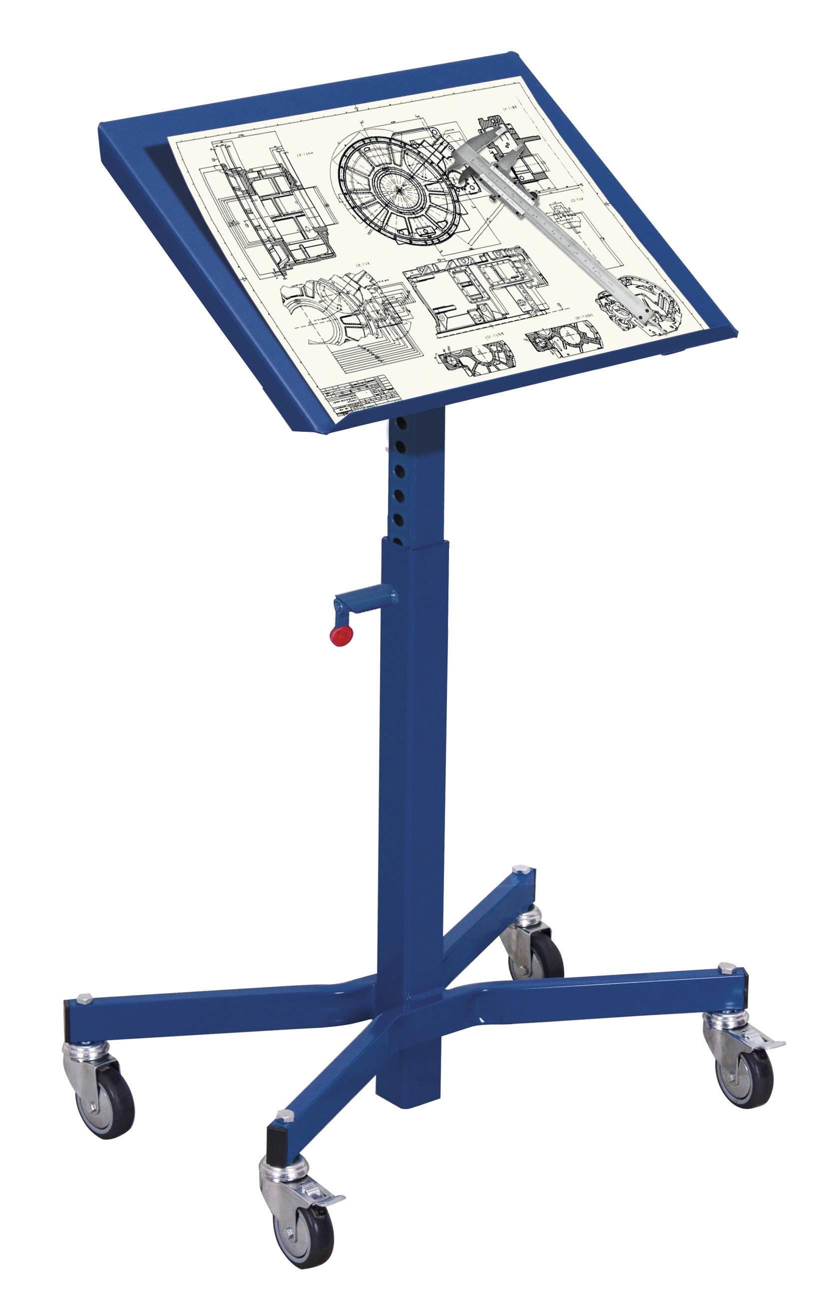 Materialständer, einseitig neigbar - Außenmaße: 600 x 410 x 715 - 1.085 - mm (B/T/H)