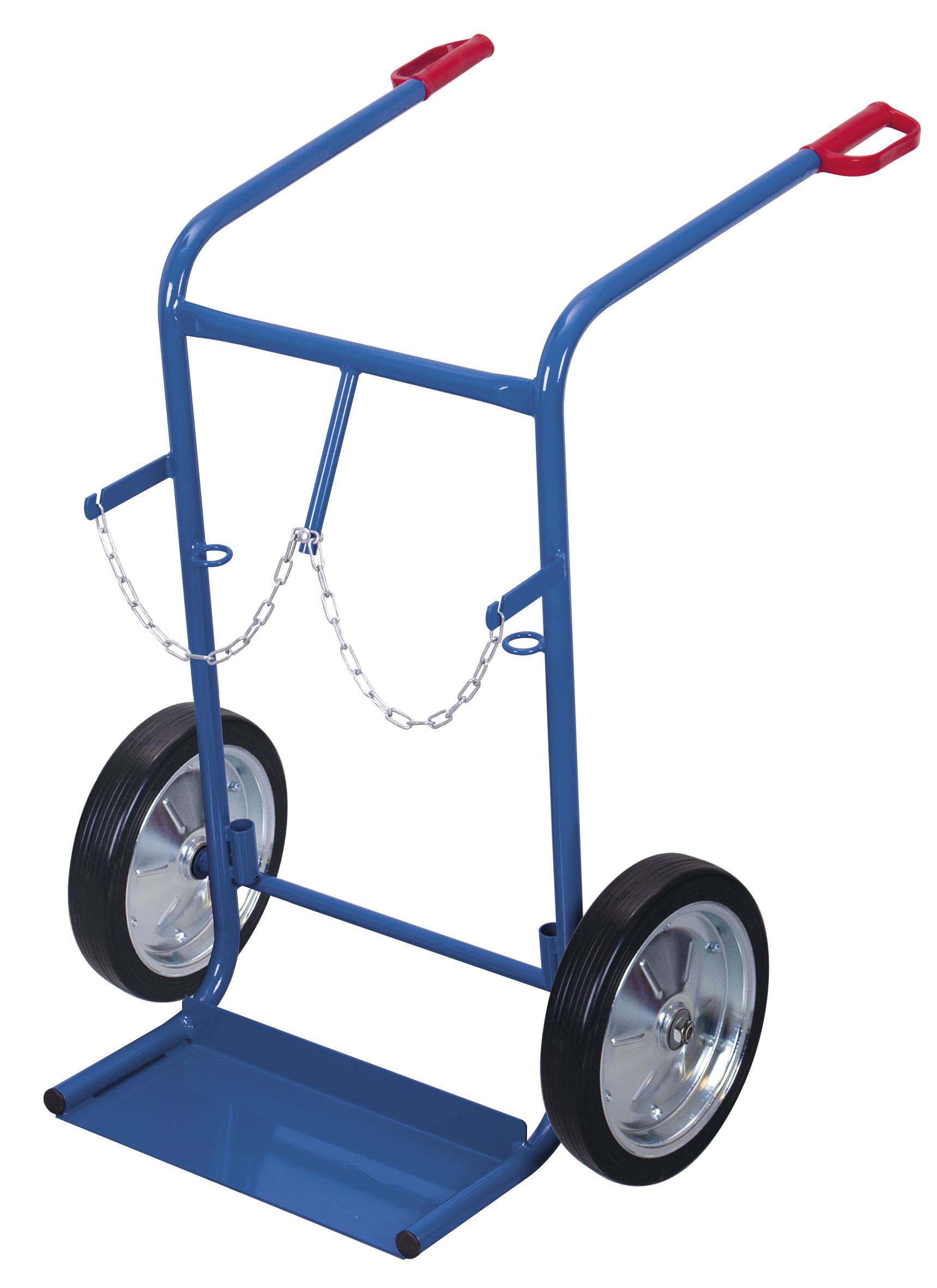 Stahlflaschenkarre für 2 Flaschen a 40 - 50 Ltr. - Außenmaße: 855 x 975 x 1.240 - mm (B/T/H)