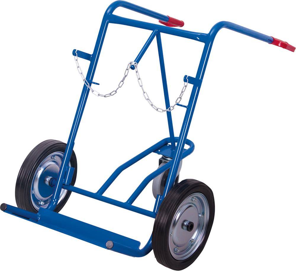 Stahlflaschenkarre 150 kg2x40-50 l Gummi, Stützr. - Artikel: 7830205406