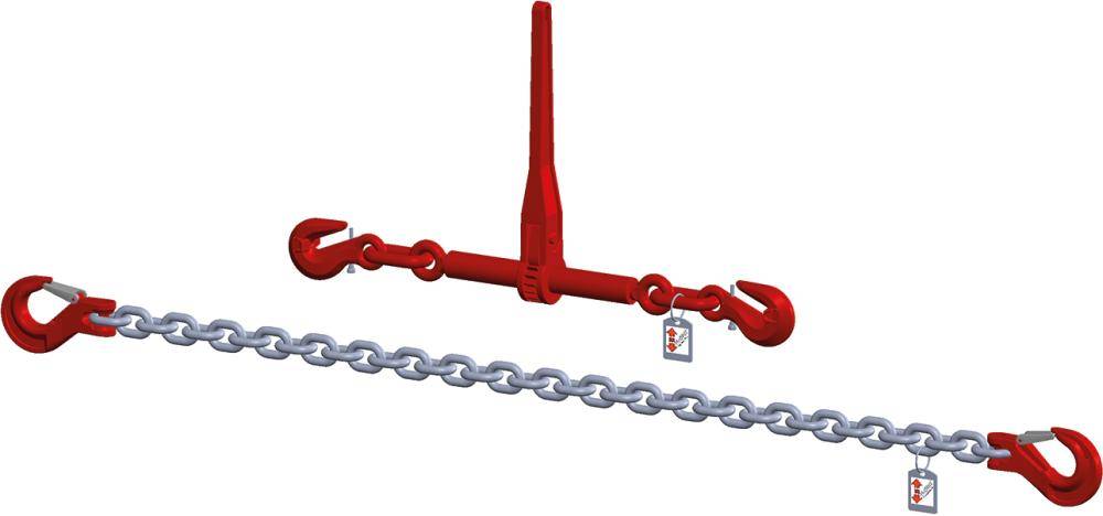 Zurrkette 2-teilig galv. verz. 2200 daN, 6mm - Artikel: 7830602129