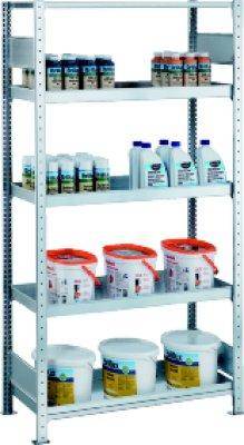 Wannenbodenregal B1000xT500xH2000 mm Grundfeld 4 Wannen Fachlast 150kg - Artikel: 7830434017