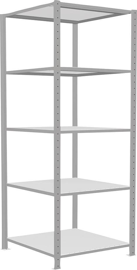 Steckregal B750xT800xH2000 mm Grundfeld 5 Böden RAL 7035 Fachlast 150kg - Artikel: 7830305021