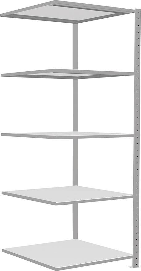 Steckregal B750xT800xH2000 mm Anbaufeld 5 Böden RAL 7035 Fachlast 150kg - Artikel: 7830305024