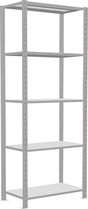 Steckregal B750xT400xH2000 mm Grundfeld 5 Böden RAL 7035 Fachlast 250kg - Artikel: 7830305032