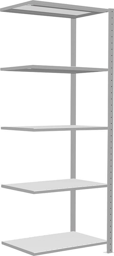 Steckregal B750xT500xH2000 mm Anbaufeld 5 Böden RAL 7035 Fachlast 250kg - Artikel: 7830305041