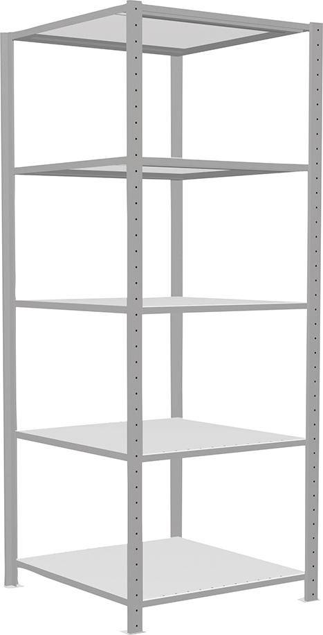 Steckregal B750xT800xH2000 mm Grundfeld 5 Böden RAL 7035 Fachlast 250kg - Artikel: 7830305050