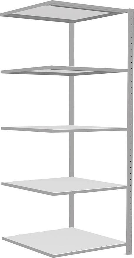 Steckregal B750xT800xH2000 mm Anbaufeld 5 Böden RAL 7035 Fachlast 250kg - Artikel: 7830305053