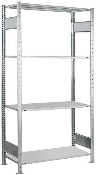 Format Steckregal B1000xT400xH2000 mm Anbaufeld 4 Böden vzk Fachlast 150kg