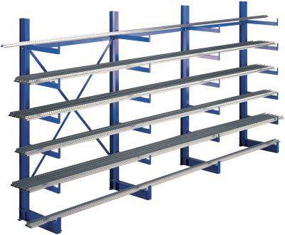 Kragarmregal K1000 B3750xT500xH2000 mm blau Tragkraft 4800kg gesamt - Artikel: 7830493463