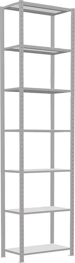 Steckregal B750xT400xH3000 mm Grundfeld 7 Böden RAL 7035 Fachlast 150kg - Artikel: 7830305096