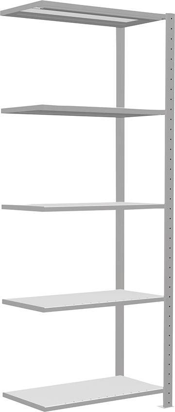 Steckregal B750xT400xH2000 mm Anbaufeld 5 Böden RAL 7035 Fachlast 150kg - Artikel: 7830305097