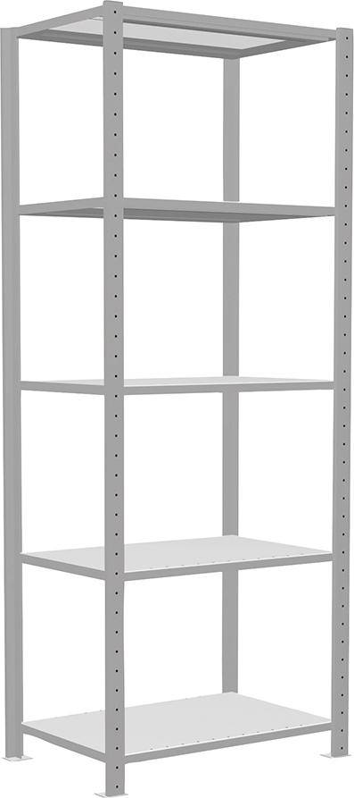 Steckregal B750xT500xH2000 mm Grundfeld 5 Böden RAL 7035 Fachlast 150kg - Artikel: 7830305100