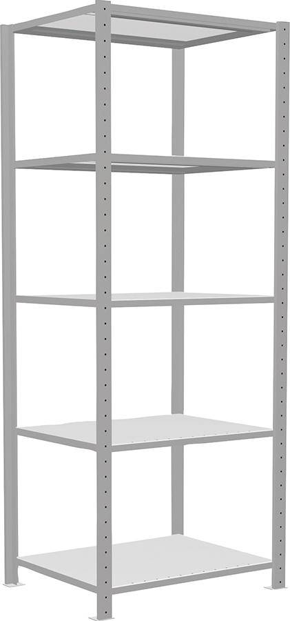 Steckregal B750xT600xH2000 mm Grundfeld 5 Böden RAL 7035 Fachlast 150kg - Artikel: 7830305106