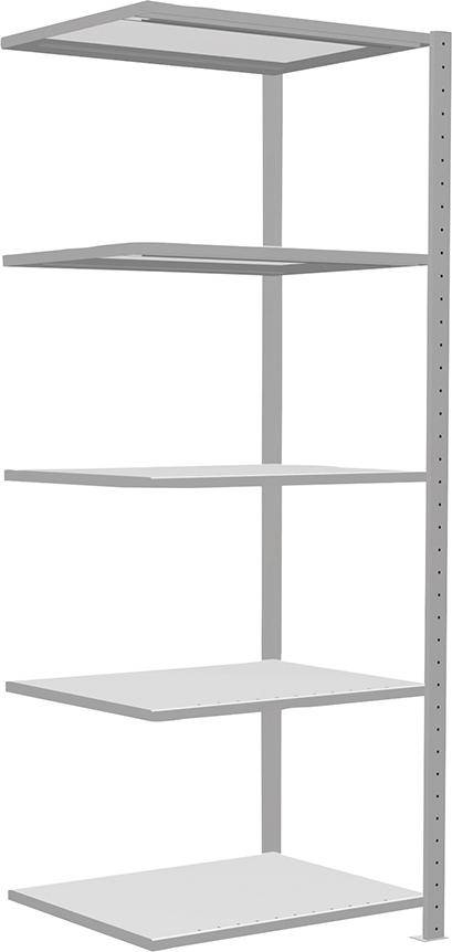 Steckregal B750xT600xH2000 mm Anbaufeld 5 Böden RAL 7035 Fachlast 150kg - Artikel: 7830305109