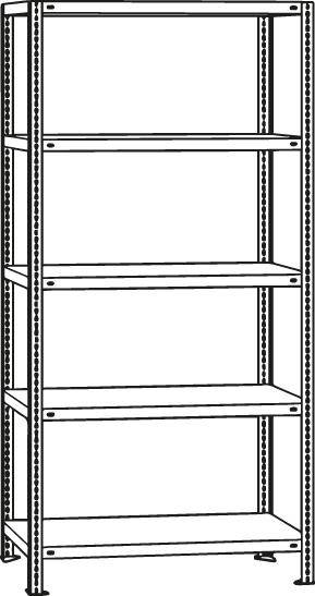 Steckregal B750xT800xH2500 mm Grundfeld 6 Böden vzk Fachlast 150kg - Artikel: 7830304986