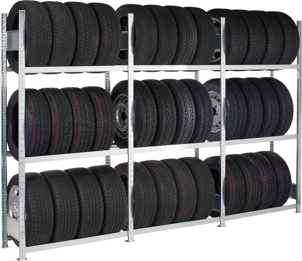 Reifenregal B1150xT400xH2750 mm Anbaufeld 4 Lagerebenen vzk Fachlast 150kg - Artikel: 7830494092