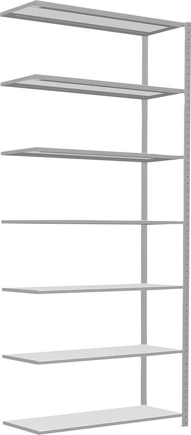 Steckregal B1300xT500xH3000 mm Anbaufeld 7 Böden RAL 7035 Fachlast 150kg - Artikel: 7830493576
