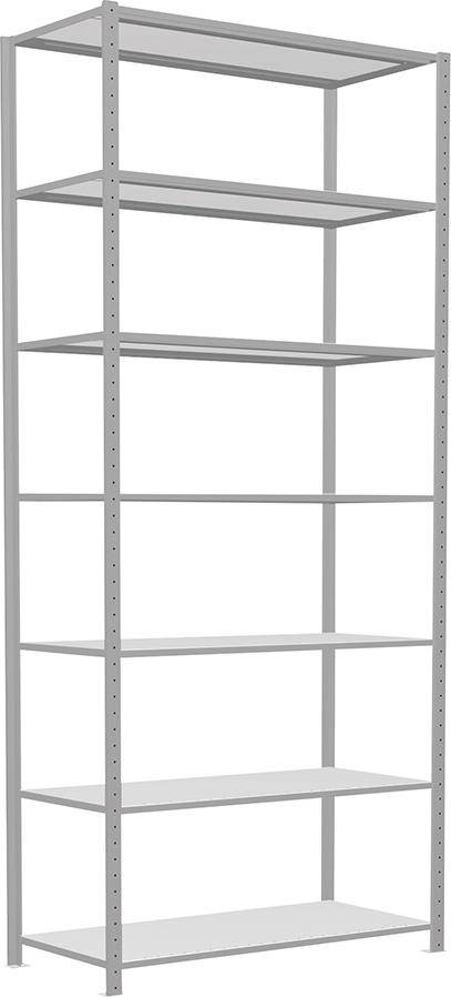 Steckregal B1300xT600xH3000 mm Grundfeld 7 Böden RAL 7035 Fachlast 250kg - Artikel: 7830493612