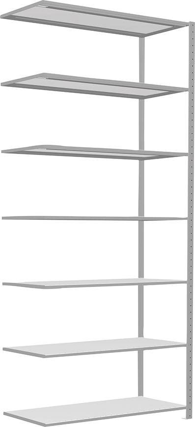 Steckregal B1300xT600xH3000 mm Anbaufeld 7 Böden RAL 7035 Fachlast 250kg - Artikel: 7830493617