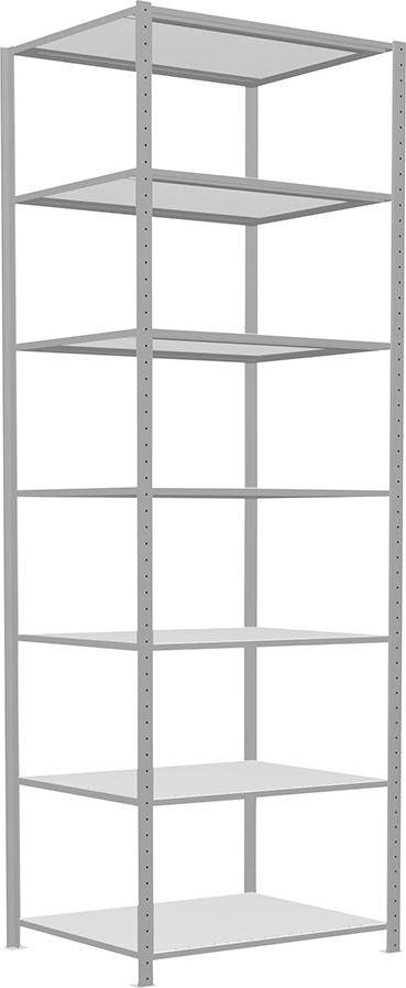 Steckregal B1000xT800xH3000 mm Grundfeld 7 Böden vzk Fachlast 150kg - Artikel: 7830490757