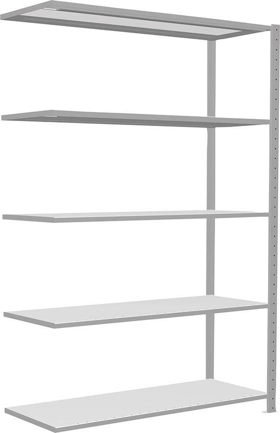 Steckregal B1300xT500xH2000 mm Anbaufeld 5 Böden RAL 7035 Fachlast 150kg - Artikel: 7830492879