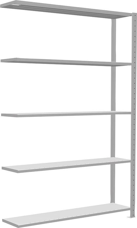 Steckregal B1300xT300xH2000 mm Anbaufeld 5 Böden RAL 7035 Fachlast 250kg - Artikel: 7830492907