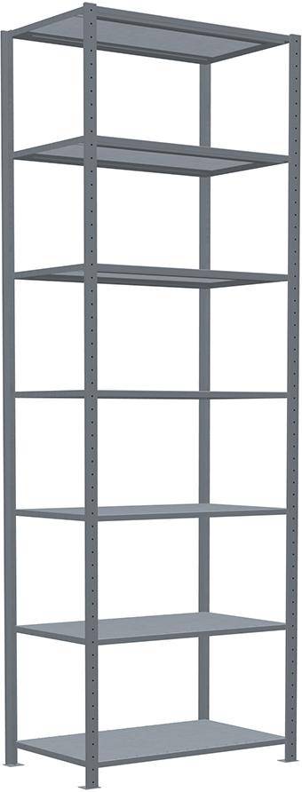 Steckregal B1000xT600xH3000 mm Grundfeld 7 Böden vzk Fachlast 330kg - Artikel: 7830490644