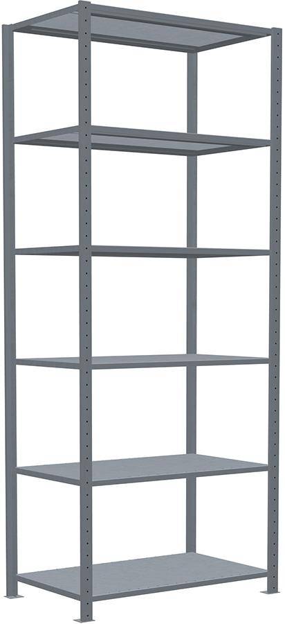 Steckregal B1000xT600xH2500 mm Grundfeld 6 Böden vzk Fachlast 330kg - Artikel: 7830490636