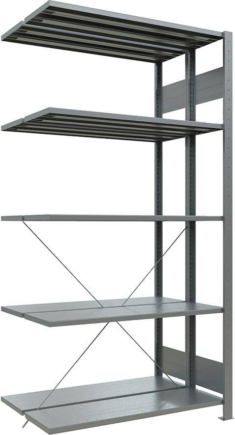 Steckregal B1000xT2x600xH2500 mm Anbaufeld 6 Böden vzk Fachlast 150kg - Artikel: 7830491604