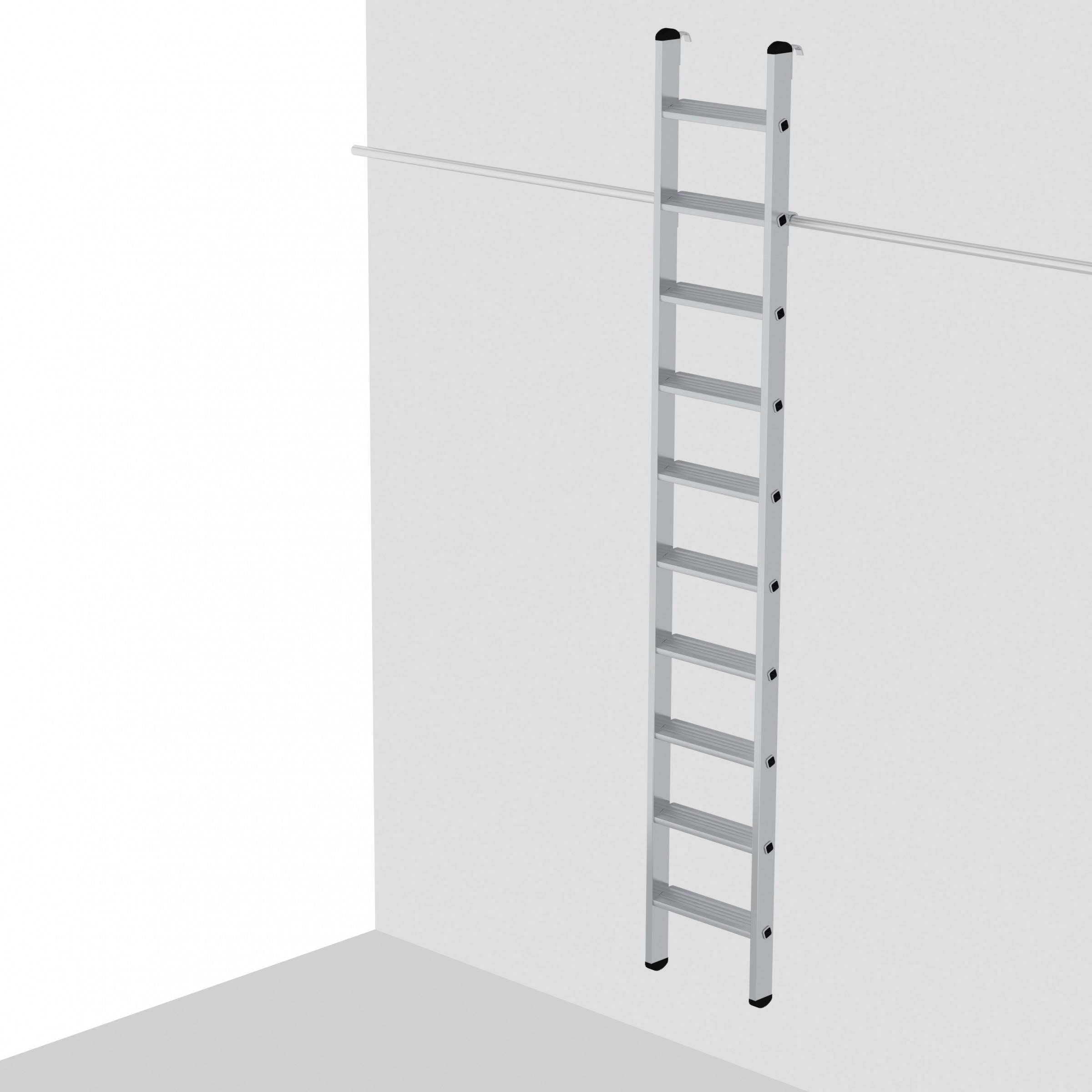 MUNK Aluminium-Regalleiter einhängbar 16 Stufen
