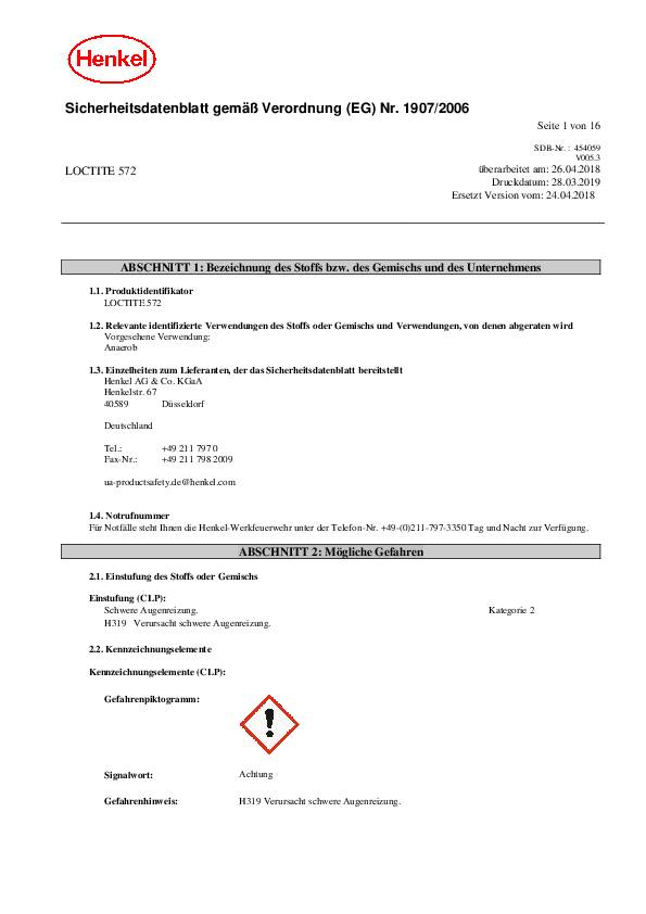 LOCTITE 572 TTL 50ML EGFDGewindedichtung Henkel