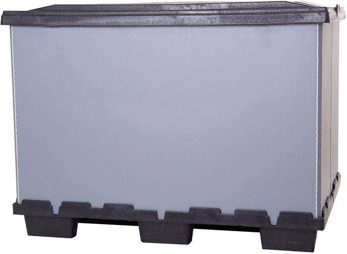 Faltbox grau B800xT1200 mm, 9 Füße ohne Ladeklappe