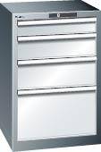 Schubladenschrank 27x27E B564xT572xH850mm RAL 7035/5012 4 Schubladen 75kg - Artikel: 7830306158