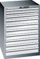 Schubladenschrank 36x36E B717xT725xH1000mm RAL 7035/5012 10 Schubladen 75kg - Artikel: 7830932788