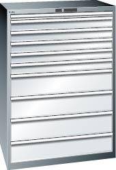 Schubladenschrank 54x36E B1023xT725xH1450mm RAL 5012 10 Schubladen 75/200kg - Artikel: 7830932854